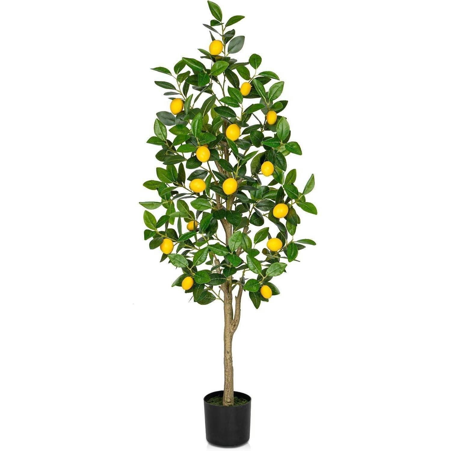 KUNSTPFLANZE Zitronenbaum 120 cm mit Früchten im Topf - Multicolor, Kunststoff (17cm)