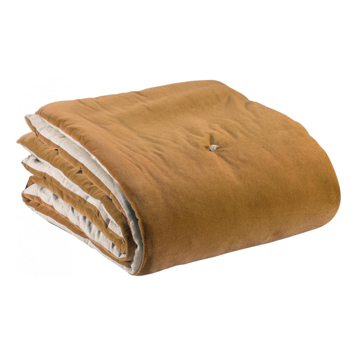 PLAID MIT GEKNOTETEN PUNKTEN Elise ocker 140 x 200 cm - Cognac, Textil (140/200cm) - Vivaraise