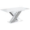ESSTISCH ausziehbar 120 -160x90x75 cm - Hochglanz Weiß/Betonoptik - AOX - Weiß Hochglanz, Holzwerkstoff (120/90/75cm) - ALTDECOR
