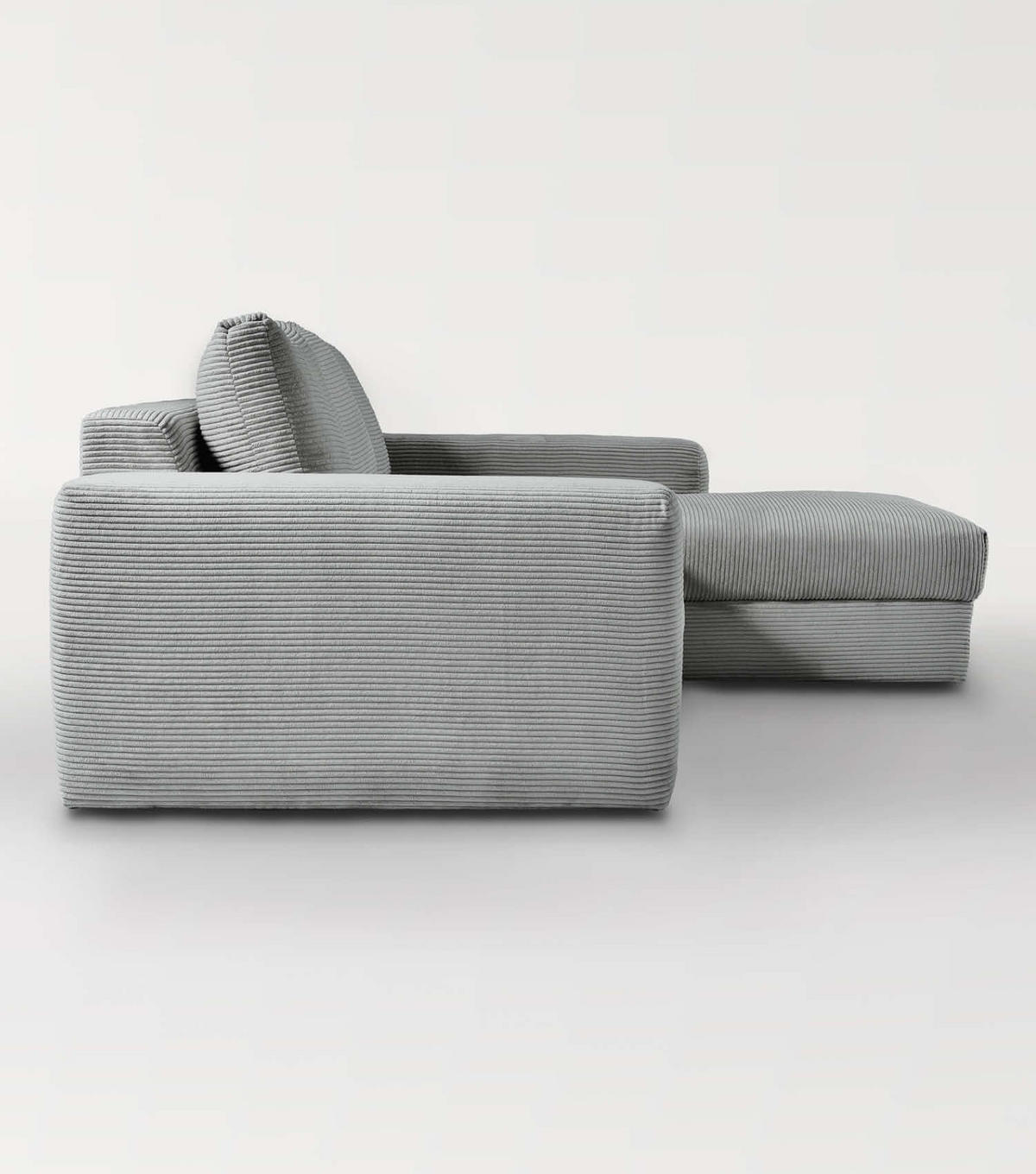 ECKSOFA Der Klassiker Recamiere rechts - Grau, Textil (280/190cm) - Mokebo