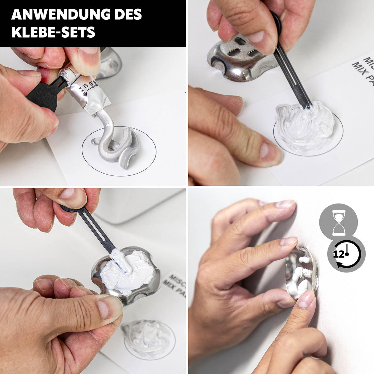 GLASBECHERHALTER PIAZZA BLACK mit Kleber, Glas und Edelstahl, schwarz - Schwarz, Metall (6.5/9.5/11cm) - bremermann