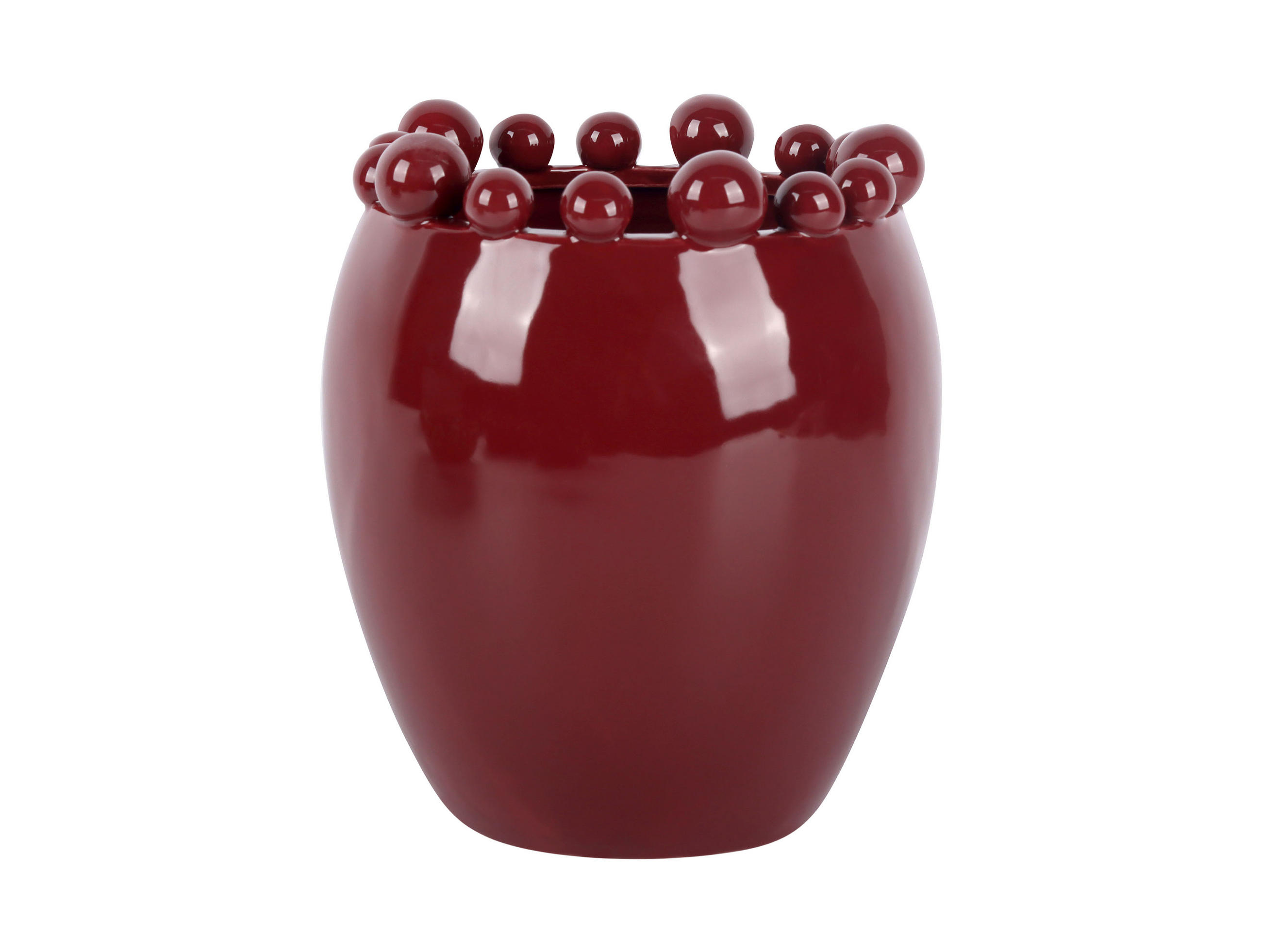VASE Cadiz Dotty Medium - Rot - 21 cm - Rot, Stein (21cm) - Present Time