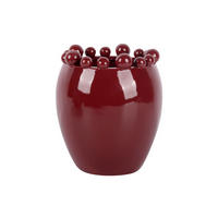 VASE Cadiz Dotty Medium - Rot - 21 cm - Rot, Stein (21cm) - Present Time