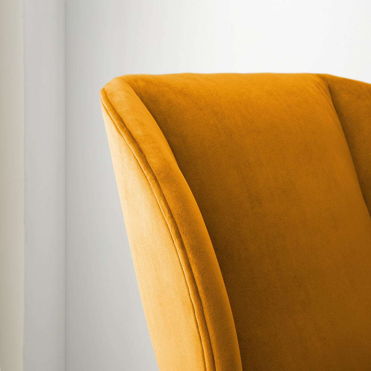 SESSEL - Schwarz/Orange, Eichenholz/Textil (82/102/90cm) - home24