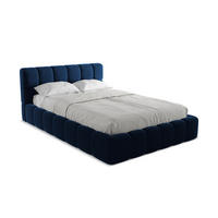 POLSTERBETT mit Bettkasten und Lattenrost 160x228 Blau - Blau/Schwarz, Kunststoff/Textil (140/200cm) - Makamii