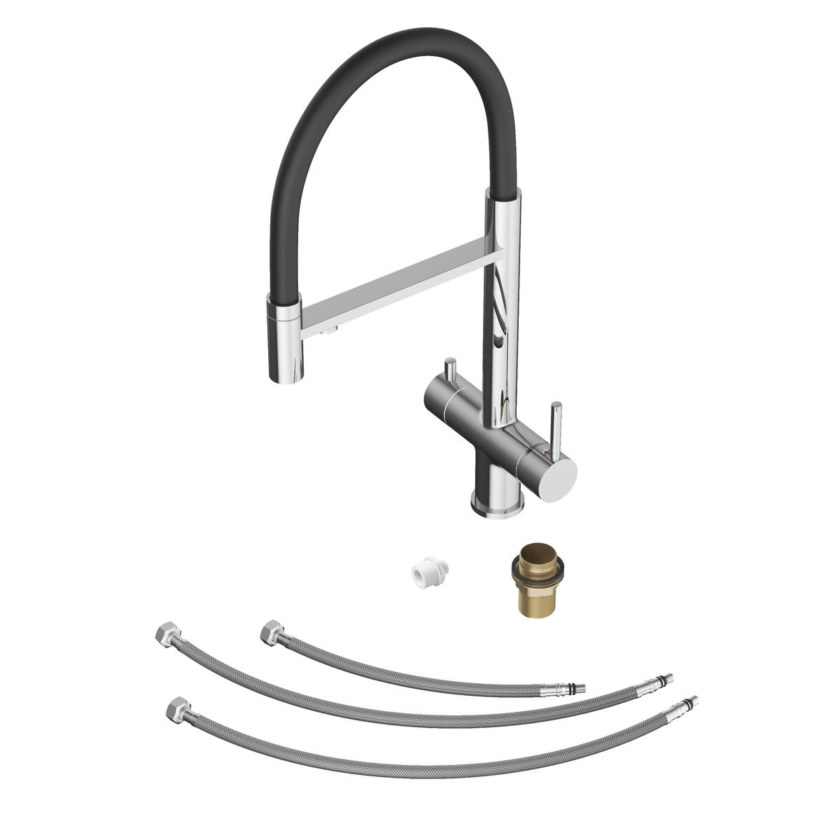 KÜCHENARMATUR Como Chrom - Chromfarben, Metall (25/49/25cm) - Granitan
