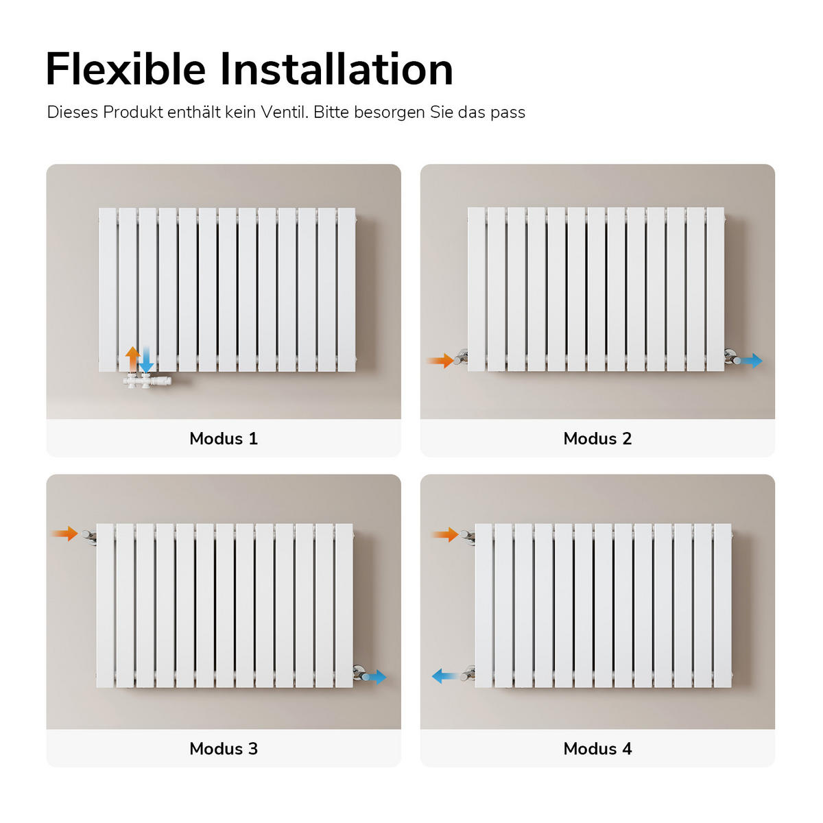HEIZKÖRPER Flachheizkörper Weiß 63/100/6,3 cm - Weiß, Metall (100/63/6.3cm) - EMKE