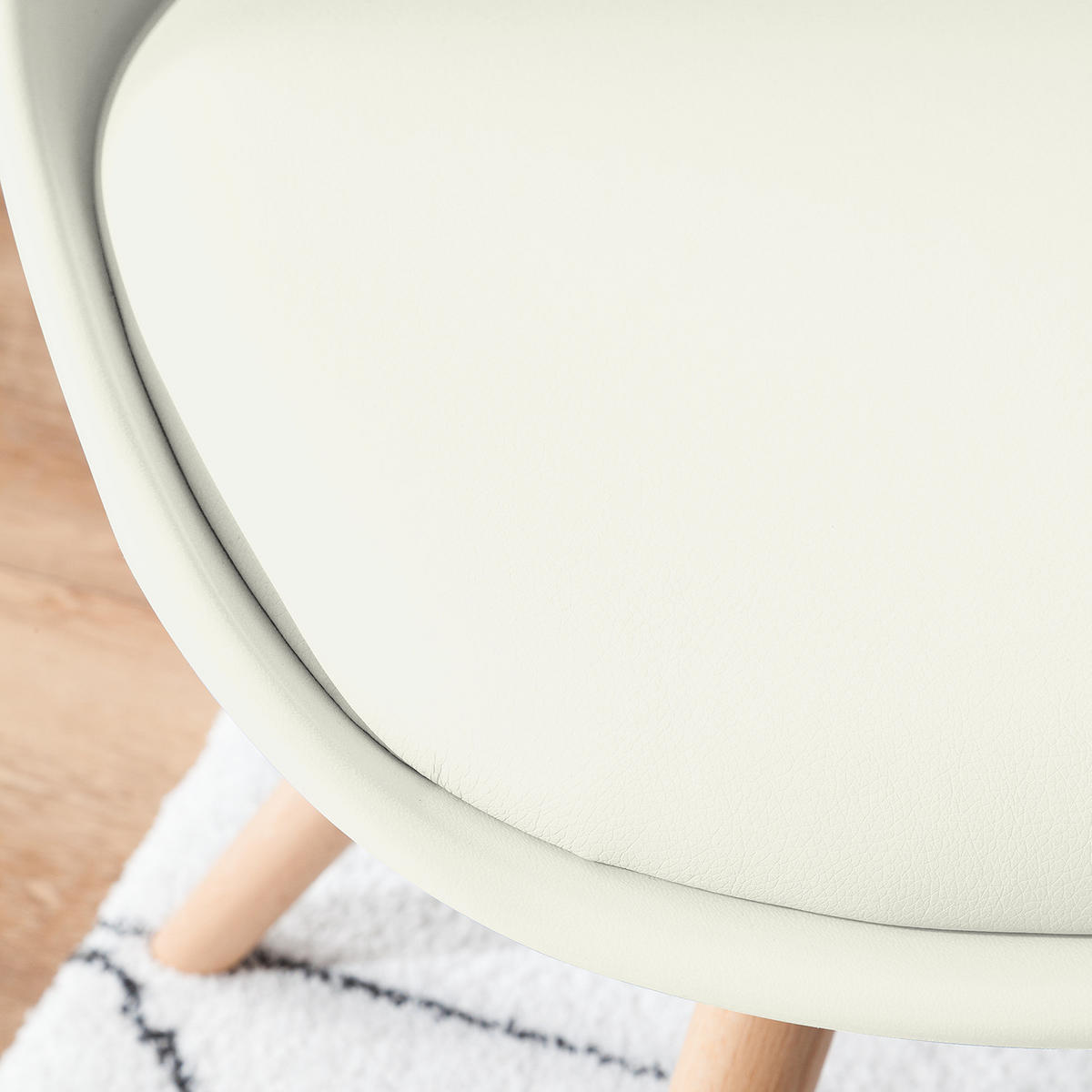 ESSZIMMERSTUHL-SET - Buchefarben/Weiß, Holz/Kunststoff (48/84/54cm) - home24