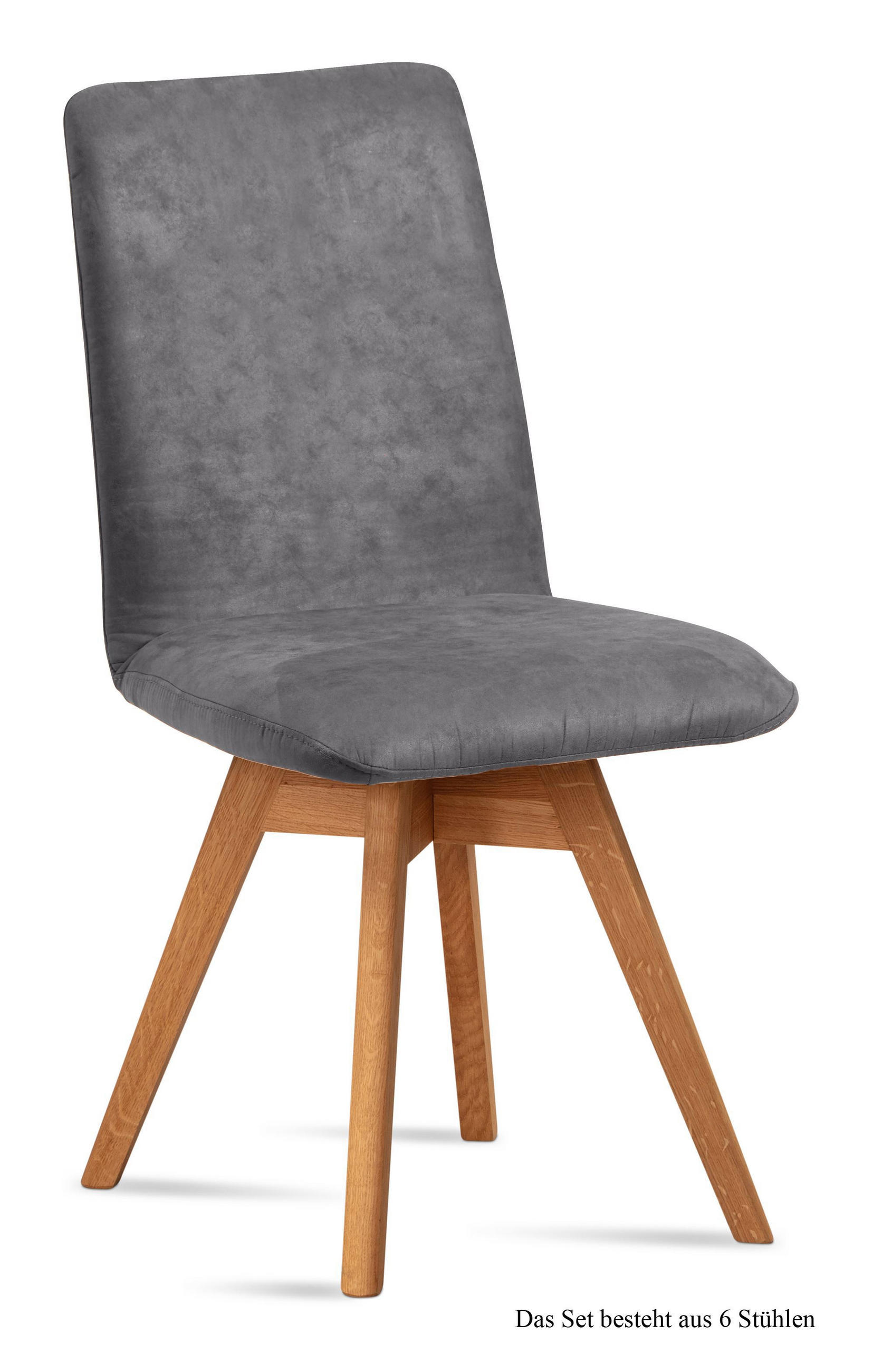 ESSZIMMERSTUHL drehbar (6er-Set) Donni 47x92x60 Eiche geölt/Grau - Eichefarben/Grau, Kunststoff (60/92/47cm) - 58aufmkessel