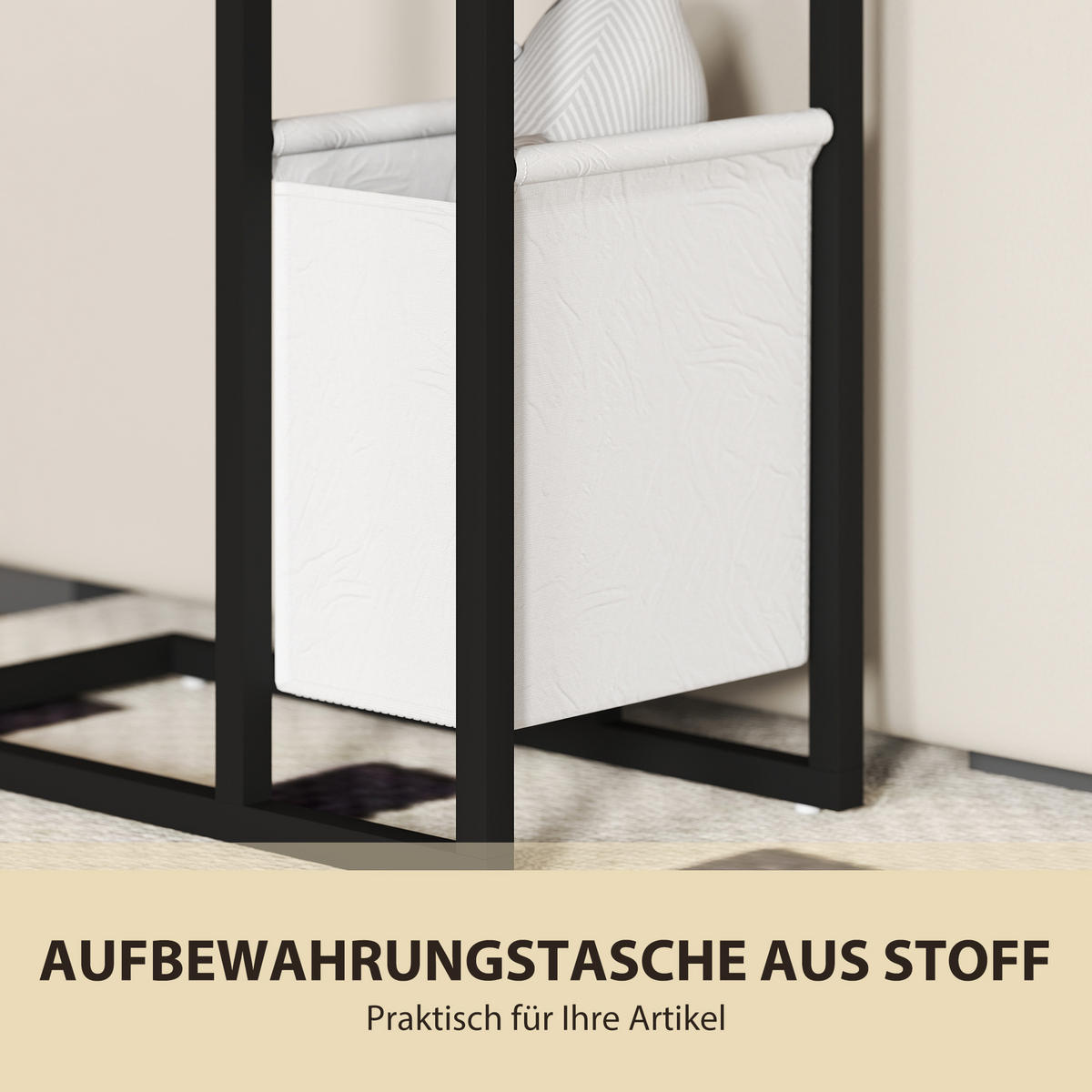 BEISTELLTISCH Couchtisch in C-Form 46 x 25 x 62,5 cm Rustikal-Braun - Braun, Metall (46/25/62.5cm) - HOMCOM