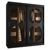 SCHWEBETÜRENSCHRANK 200/180/62 2-türig - Schwarz, Holz (180/200/62cm) - Abiks Möbel