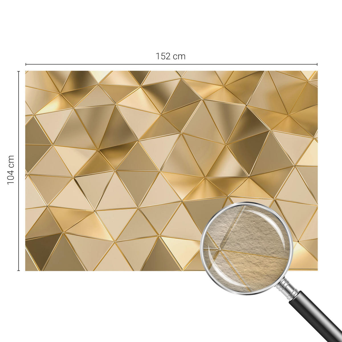 FOTOTAPETE 152x104 cm - Dreiecksmuster - Grau, Textil (152/104cm) - Wallfluent