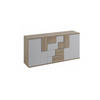 SIDEBOARD ESTRADA 181/85/45 cm mit 4 Schubladen 2 Türen Sonoma Eiche - Weiß/Sonoma Eiche, Holzwerkstoff (181/85/45cm) - MASSENO