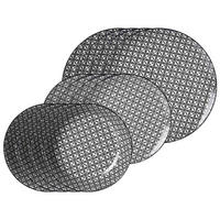 TELLER-SET Takeo Leaves schwarz-weiß 12er Set - Schwarz/Weiß, Keramik (1/1/1cm) - Ritzenhoff Breker