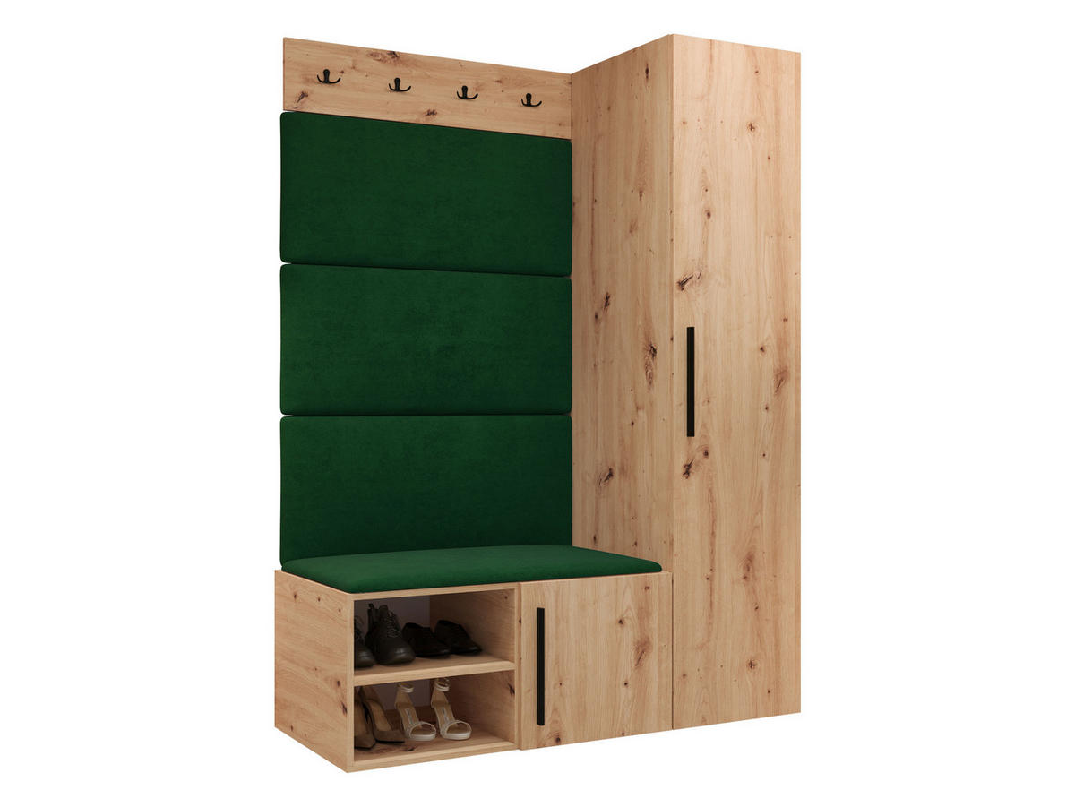 GARDEROBEN-SET Medi II - Schwarz/Eiche Artisan, Holzwerkstoff/Kunststoff (40/191/50cm) - MIRJAN24