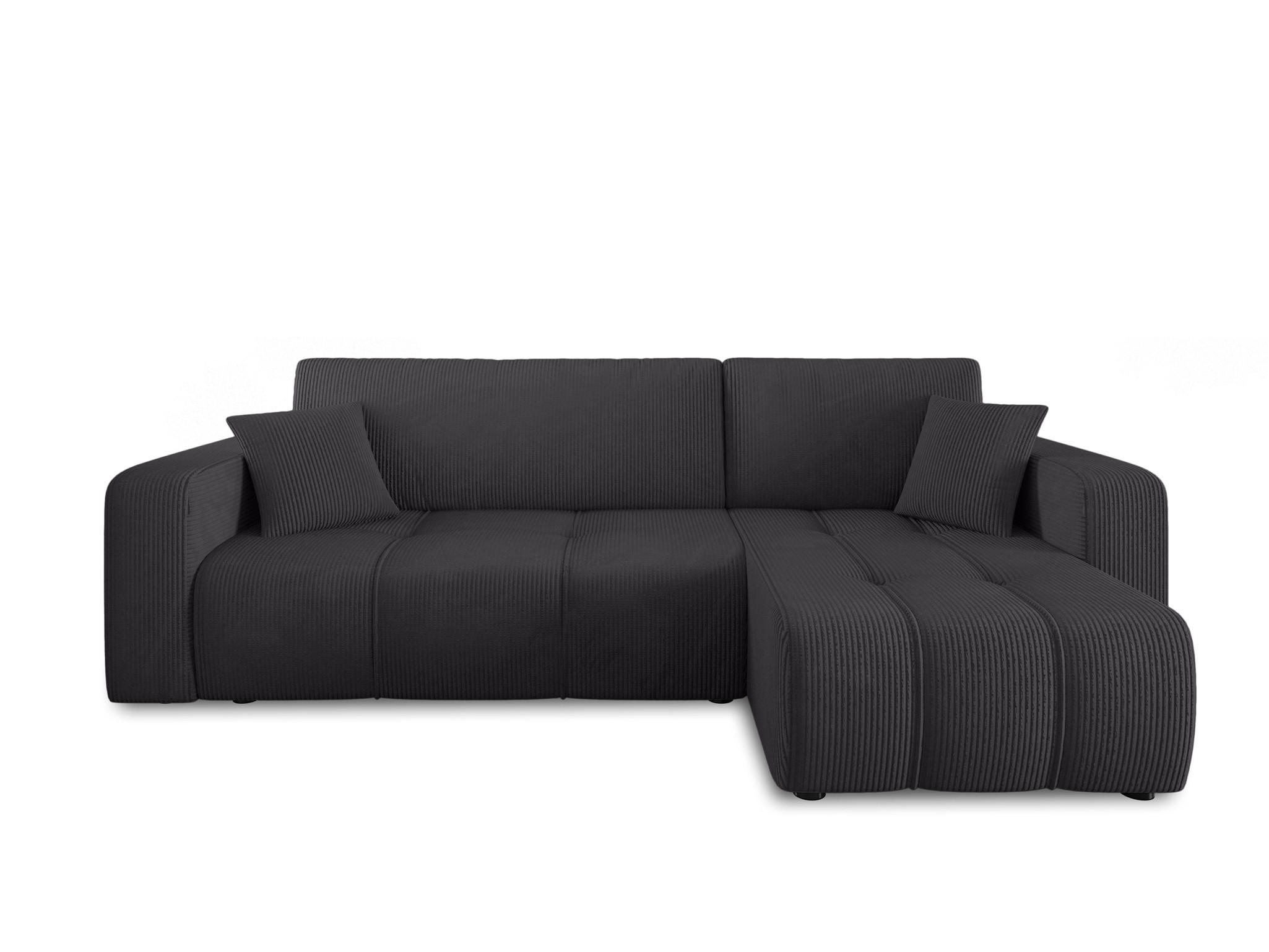 ECKSOFA Dagny Mit Schlaffunktion - Schwarz, Holzwerkstoff/Textil (248/146cm) - Fun Möbel