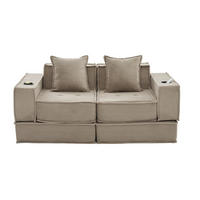 SCHLAFSOFA Zweisitzer mit Schlaffunktion,ausziehbar,Modulares Design,Cord,Khaki - Braun, Textil (162/42/54cm) - LVHOM
