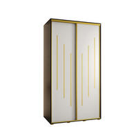 SCHWEBETÜRENSCHRANK 235,2/130/45 2-türig - Goldfarben/Schwarz, Holz/Metall (130/235/45cm) - Abiks Möbel