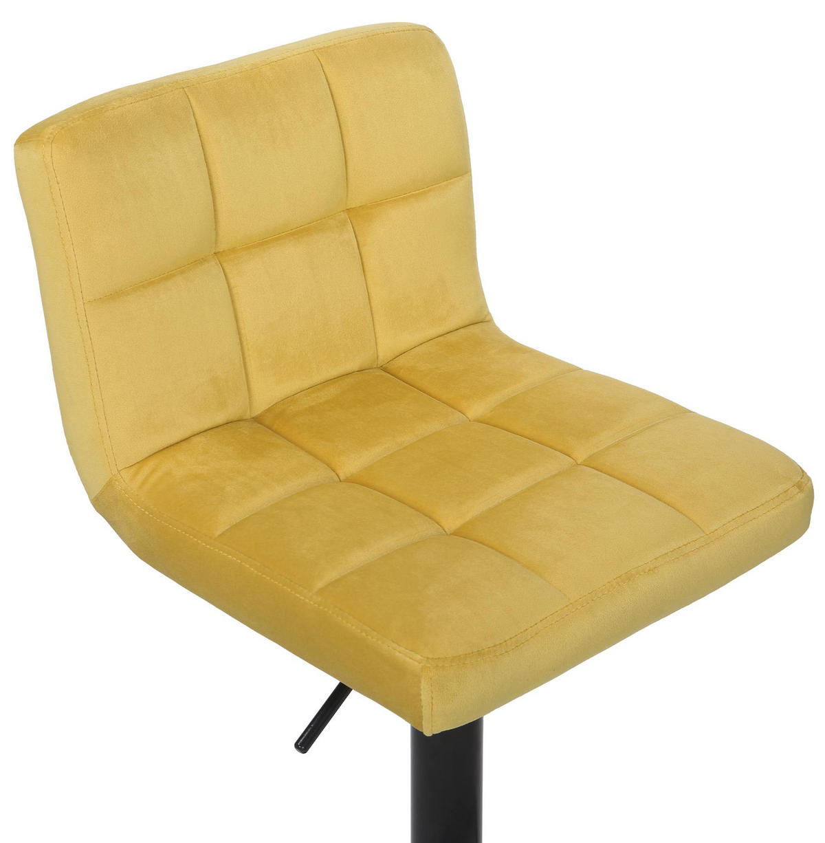 BARHOCKER 4er Set Samt Gelb - Gelb/Schwarz, Textil/Metall (40/85/40cm) - CLP