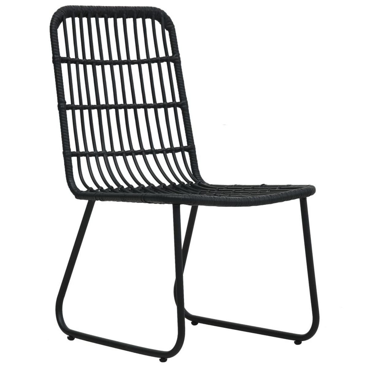 GARTENSTÜHLE 2 Stk. Poly Rattan Schwarz - Schwarz, Kunststoff (53.5/90/53.5cm) - furnicato