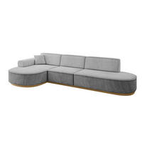 ECKSOFA Ottomane Links MARI-L2-v2 - 328x171x83 cm Grau Velours - Grau, Holzwerkstoff/Textil (328/171cm) - ALTDECOR