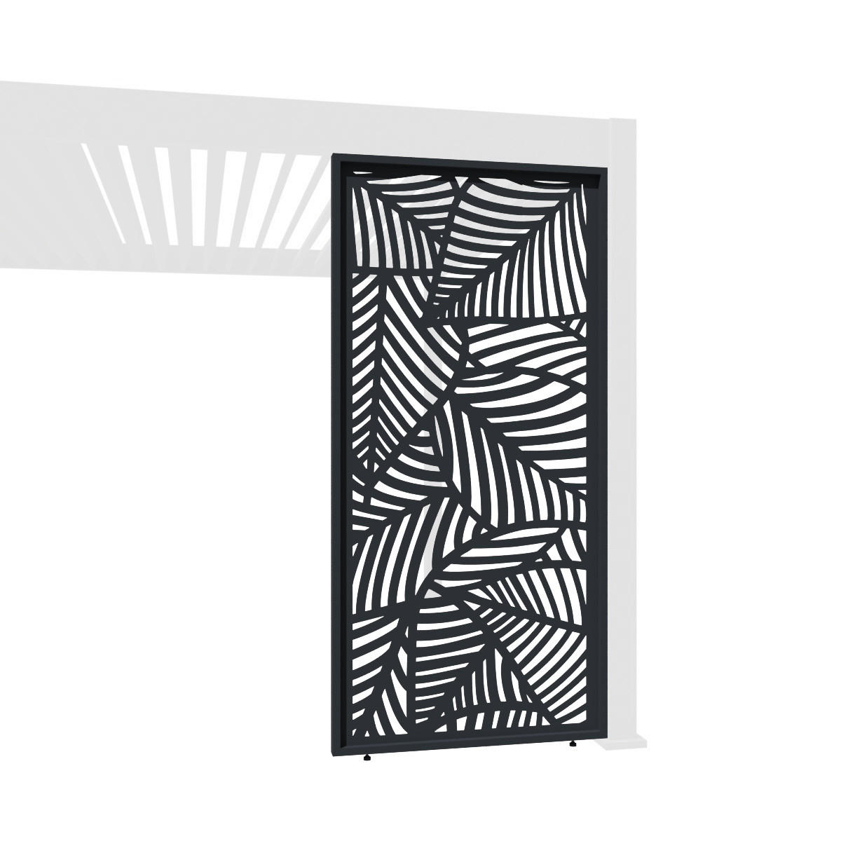 SEITENWAND für Pergola Dekorative Wand aus Aluminium 113cm Grau - Anthrazit, Metall (113/234/6cm) - WEIDE