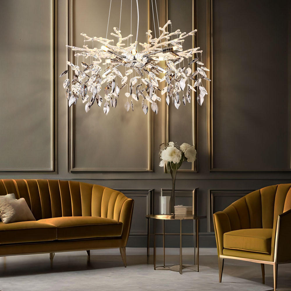 Thumbnail - Globo Lighting Led, Silber, Glas, F, 61x120x61 cm, Lampen & Leuchten, LED Beleuchtung, LED-Hängeleuchten