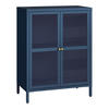 VITRINE Säkylä - Blau/Transparent, Glas/Metall (64/84/35cm) - [en.casa]