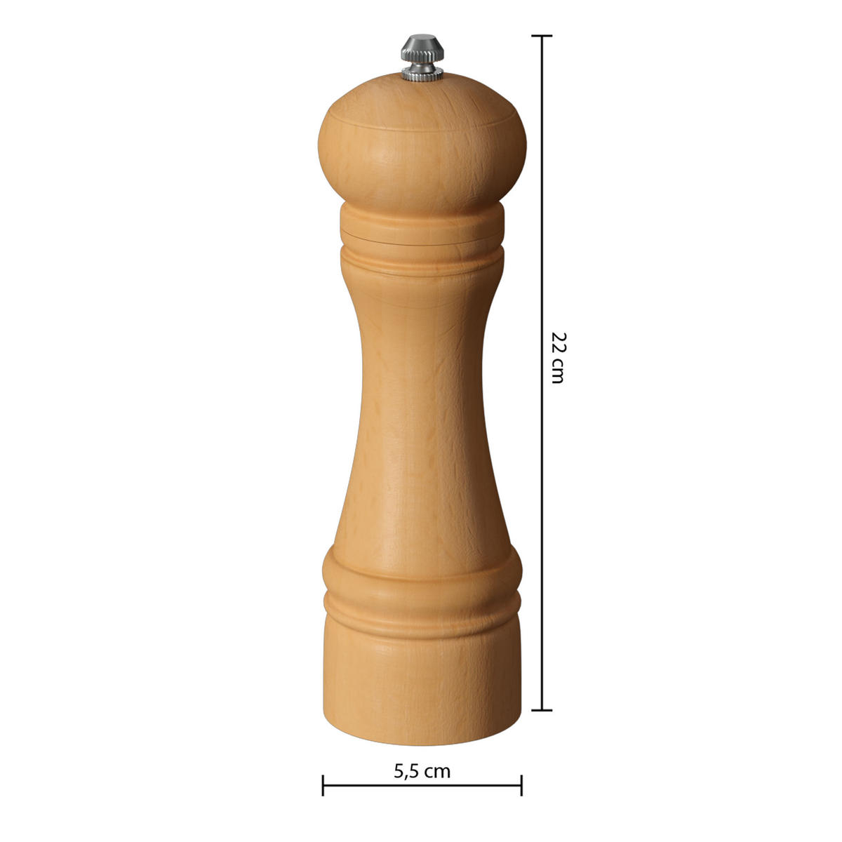 SALZ- UND PFEFFERMÜHLE Bistrot, Buchenholz, Braun, 20.5 cm - Braun, Holz (5.6/22.1/5.6cm) - 5five Simply Smart