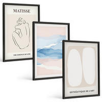 BILDER SET 3er Set - 40x60 cm Schwarzer Rahmen - Matisses abstrakte Formen - Schwarz, Kunststoff (40/60cm) - TULUP