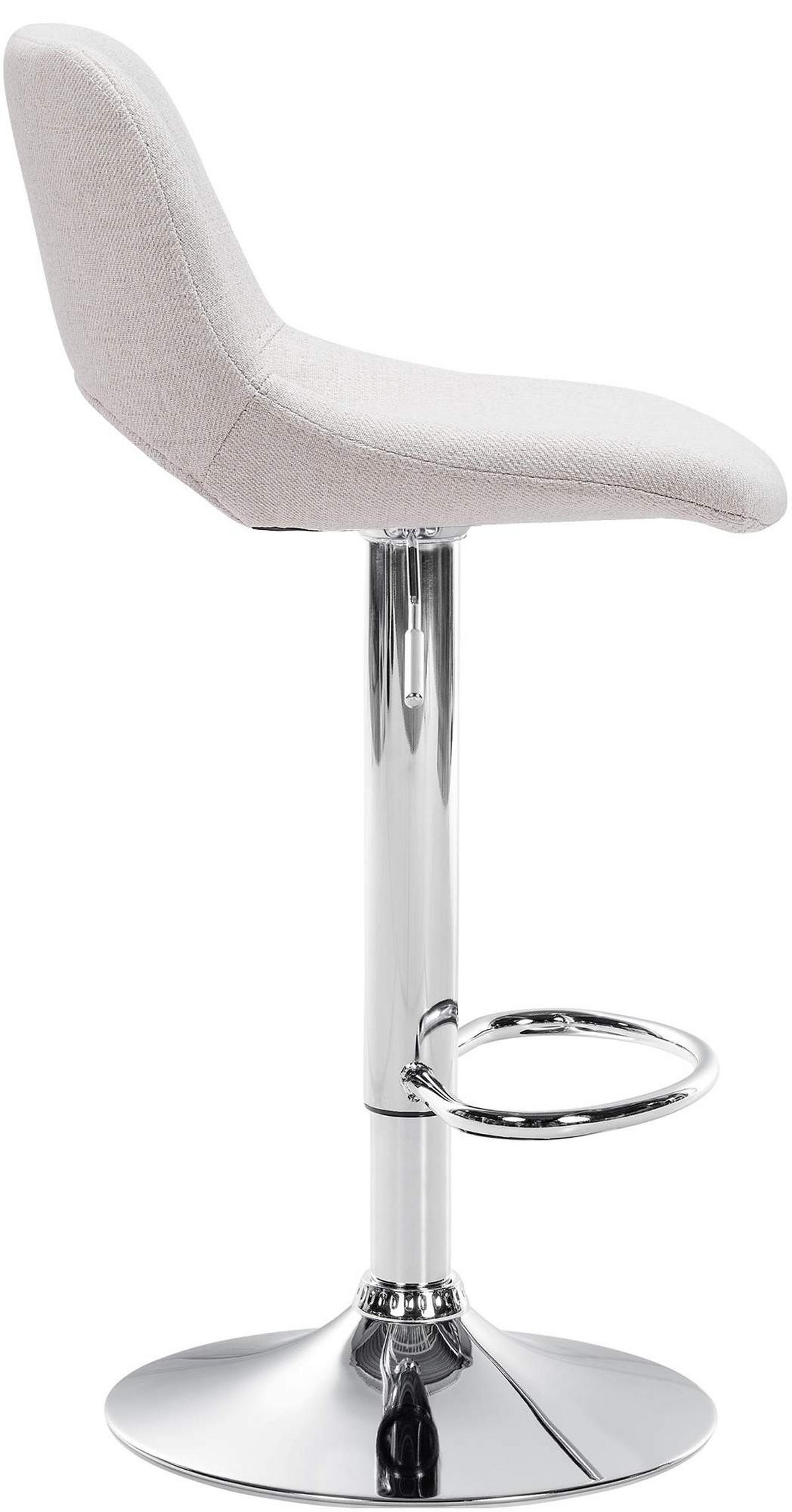 BARHOCKER 2er Set Stoff creme - Chromfarben/Creme, Textil/Metall (42/86/46cm) - CLP
