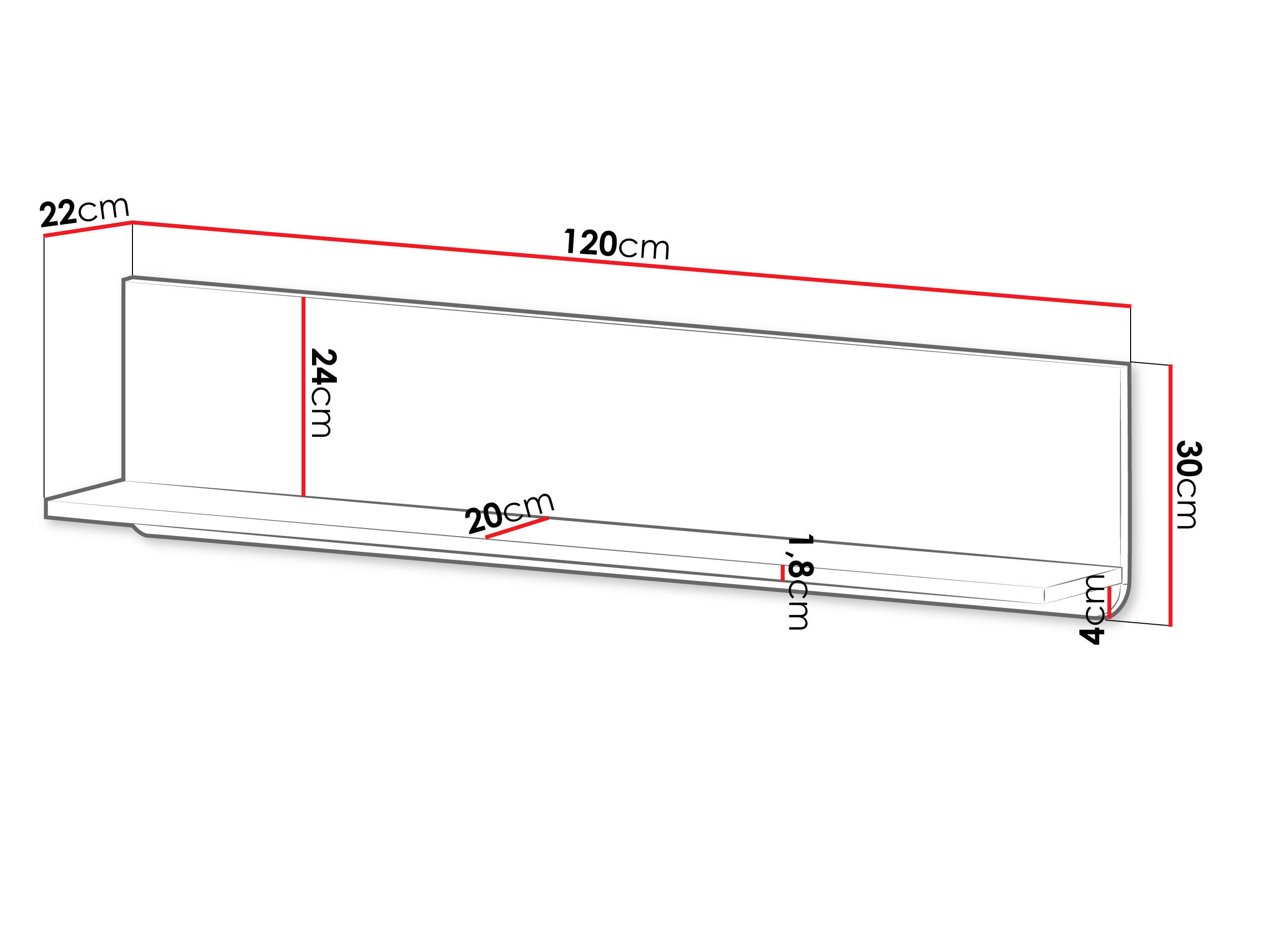 WANDBOARD Marly RE19 - Kaschmir/Grau, Holzwerkstoff (120/30/22cm) - MIRJAN24