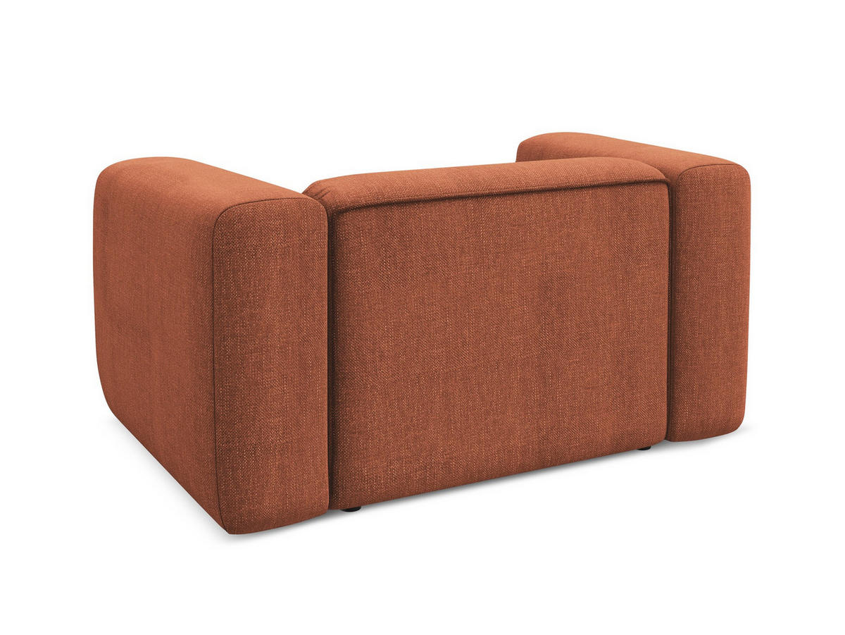 SESSEL Chenille Stoff Orange - Terra cotta/Schwarz, Kunststoff/Textil (137/70/89cm) - Makamii