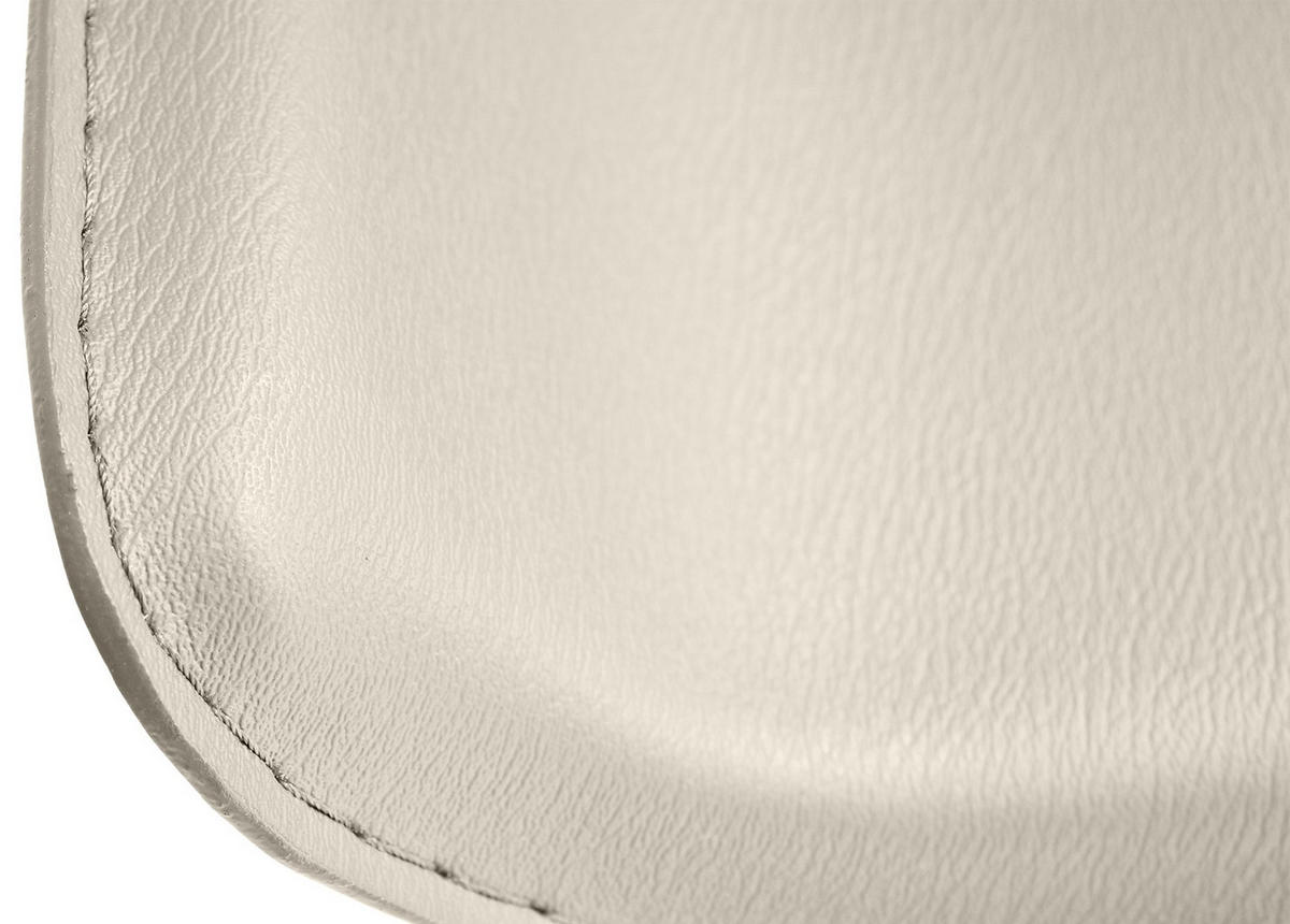 BARHOCKER Lederlook creme - Chromfarben/Creme, Textil/Metall (38/65/41cm) - CLP