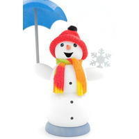RÄUCHERFIGUR Räuchermännchen Schneemann mit Schirm 13 cm - Multicolor, Holz (6/13/10cm)