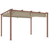 PERGOLA ca. 3x4m Naturholz - Naturfarben, Metall (300/232/382cm) - Outsunny