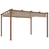 PERGOLA ca. 3x4m Naturholz - Naturfarben, Metall (300/232/382cm) - Outsunny