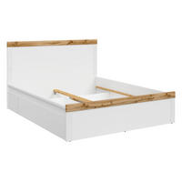 BETT Holten weiß / Eiche Wotan 149 / 200 / 100,5cm - Eichefarben/Weiß, Holz/Holzwerkstoff (140/200cm) - Feldmann-Wohnen