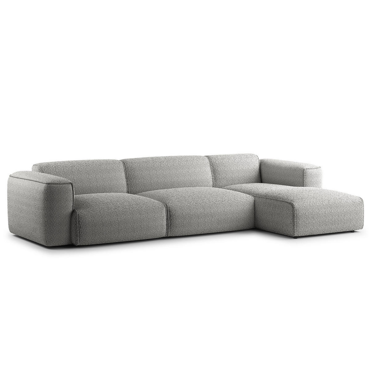 3-SITZER ECKSOFA mit Longchair - Schwarz/Grau, Kunststoff/Textil (317/173cm) - home24