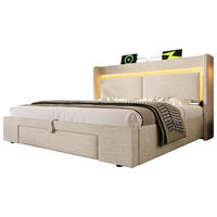 POLSTERBETT 140x200cm in Beige Leinen,ohne Matratze - Beige, Textil (140/200cm)