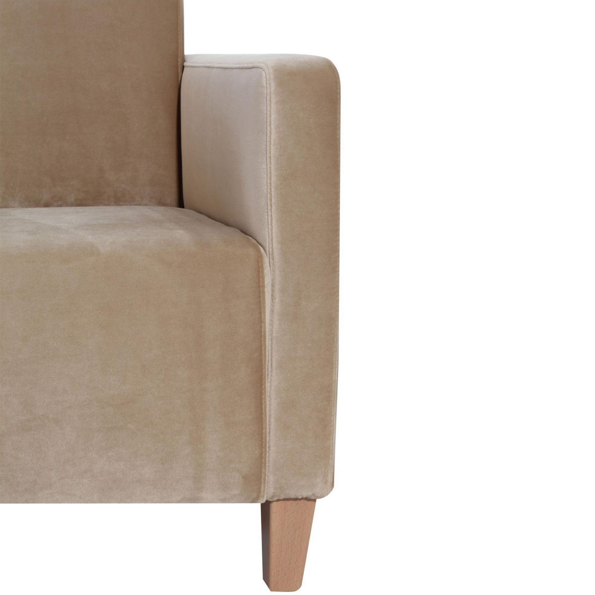 SESSEL Karol Bezug Samtvelours Buche natur / sand - Sandfarben, Kunststoff (71/81/70cm) - 58aufmkessel