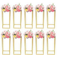 PFLANZENREGAL 10 Stück Gold 23,62 Zoll, 22 lbs pro Ständer, für Hochzeit, Party, Event - Goldfarben, Metall (24/60/24cm) - Kaket