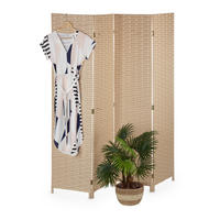 PARAVENT - Hellbraun, Holz/Kunststoff (160/170/2cm) - Relaxdays