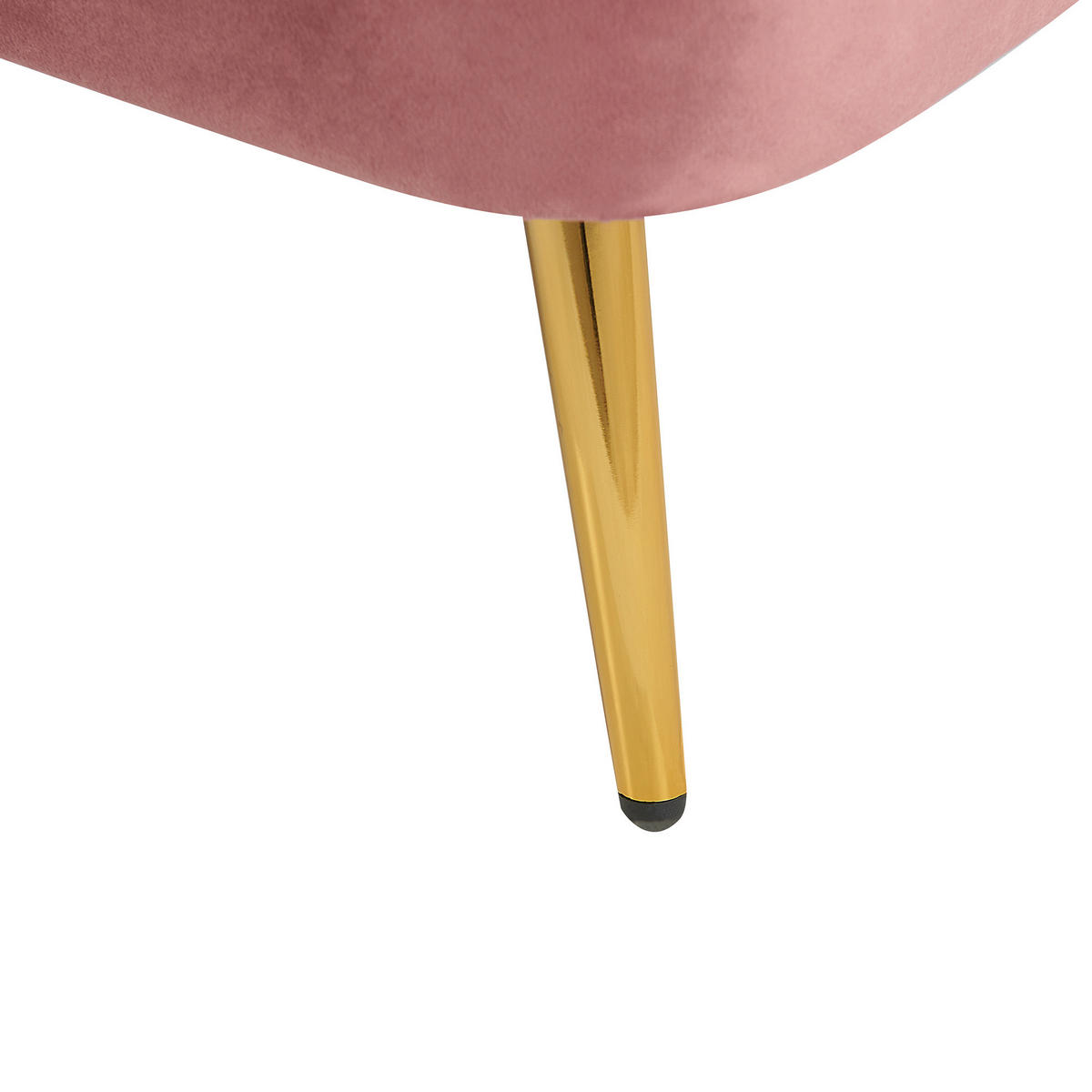CHAISELONGUE Samtstoff rosa linksseitig Allier - Pink/Goldfarben, Textil (150/75/76cm) - Beliani