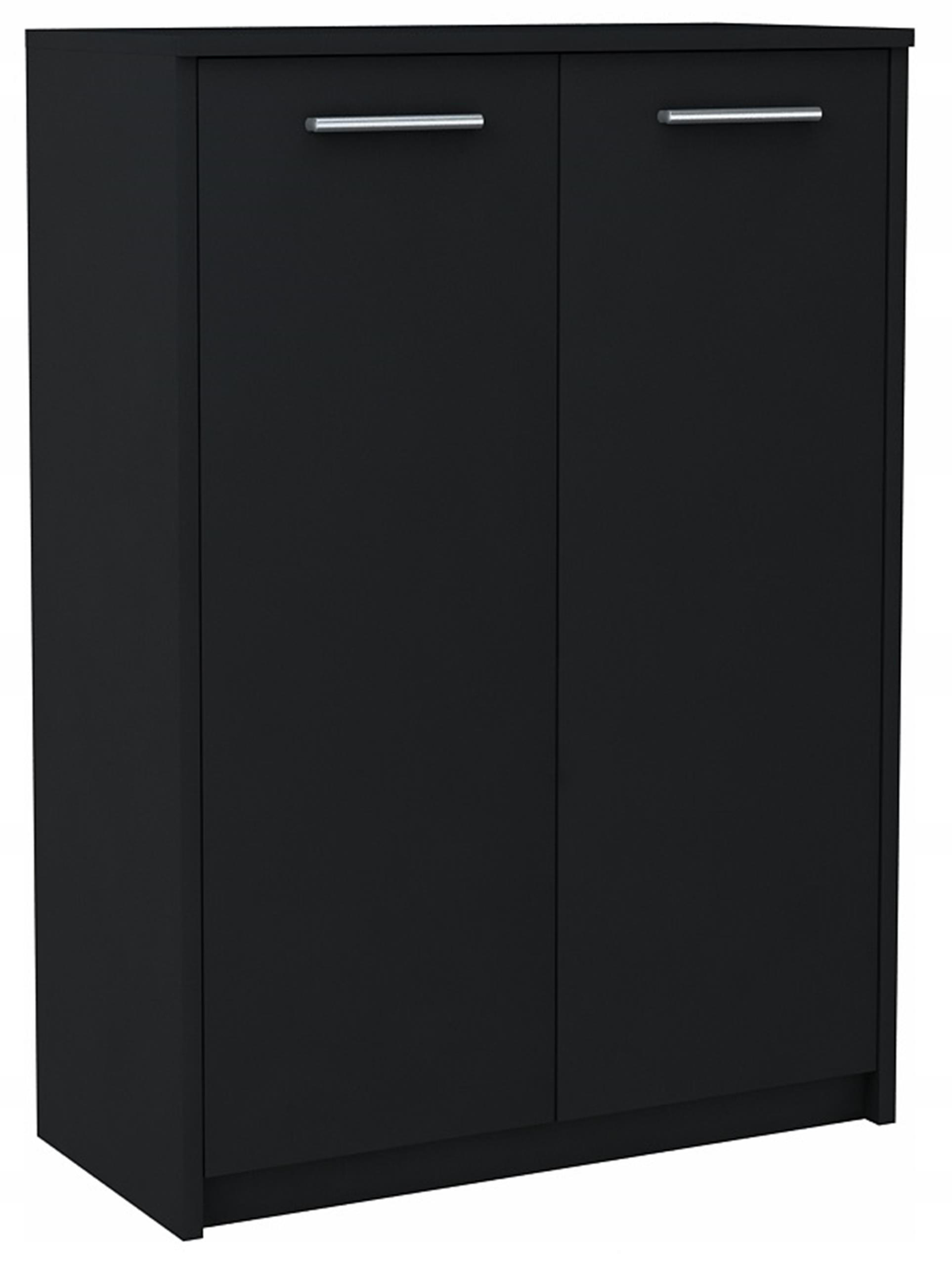 KOMMODE 2D2P Schwarz 77/35/108 cm - Schwarz, Holzwerkstoff (77/108/35cm) - Matkam Möbel