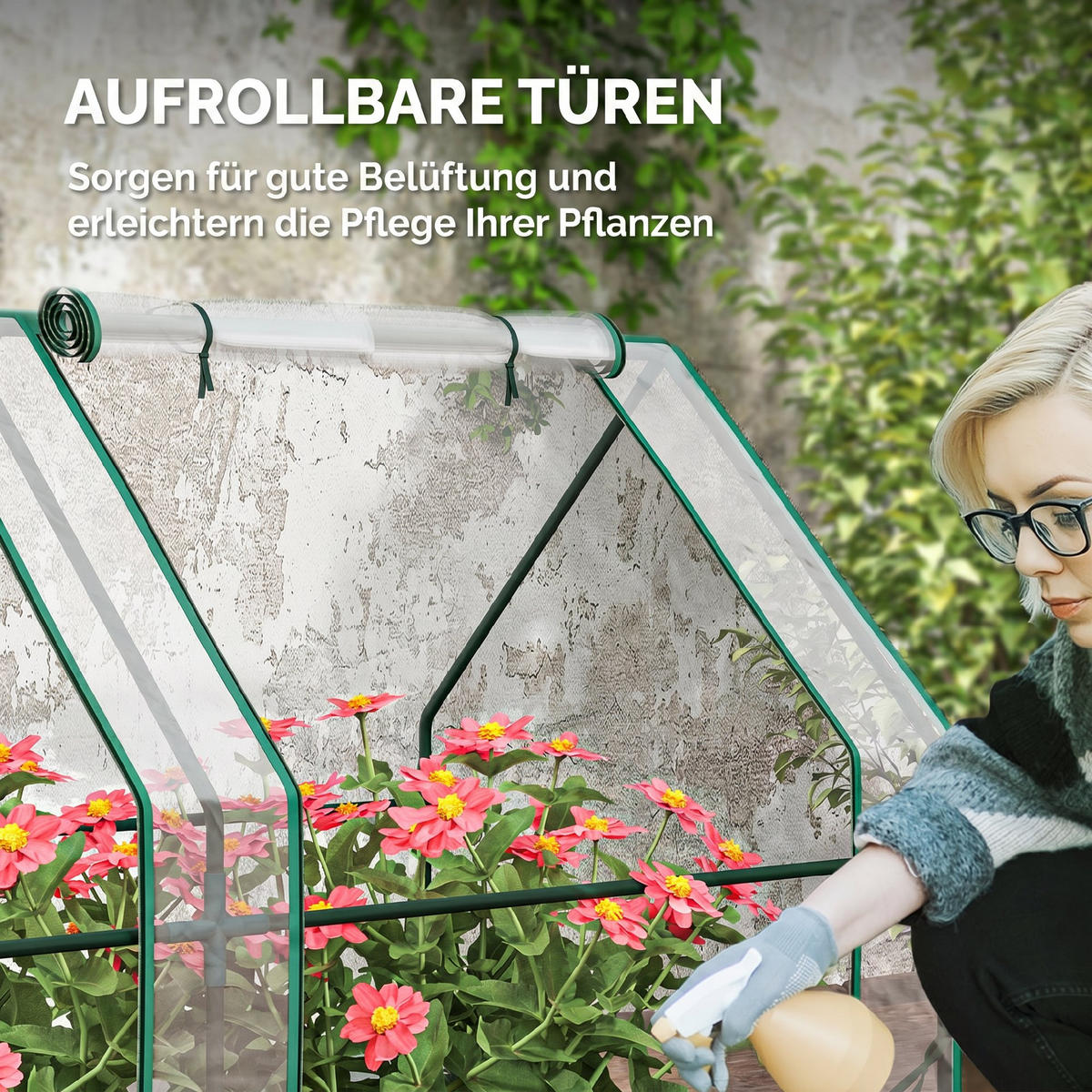 GEWÄCHSHAUS Stahl PVC Transparent - Transparent, Metall (90/90/360cm) - Outsunny