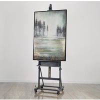 GEMÄLDE Heilender Wald Schattenfugenrahmen Schwarz 140x100 cm - Schwarz, Holz (140/100cm) - YS-art gallery