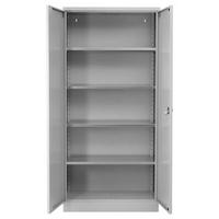 STAHLSCHRANK Bee mit 10 verzinkten Fachböden 195x92x42 cm Korpusfarbe Lichtgrau Frontfarbe Lichtgrau - Hellgrau, Metall (92/195/42cm)