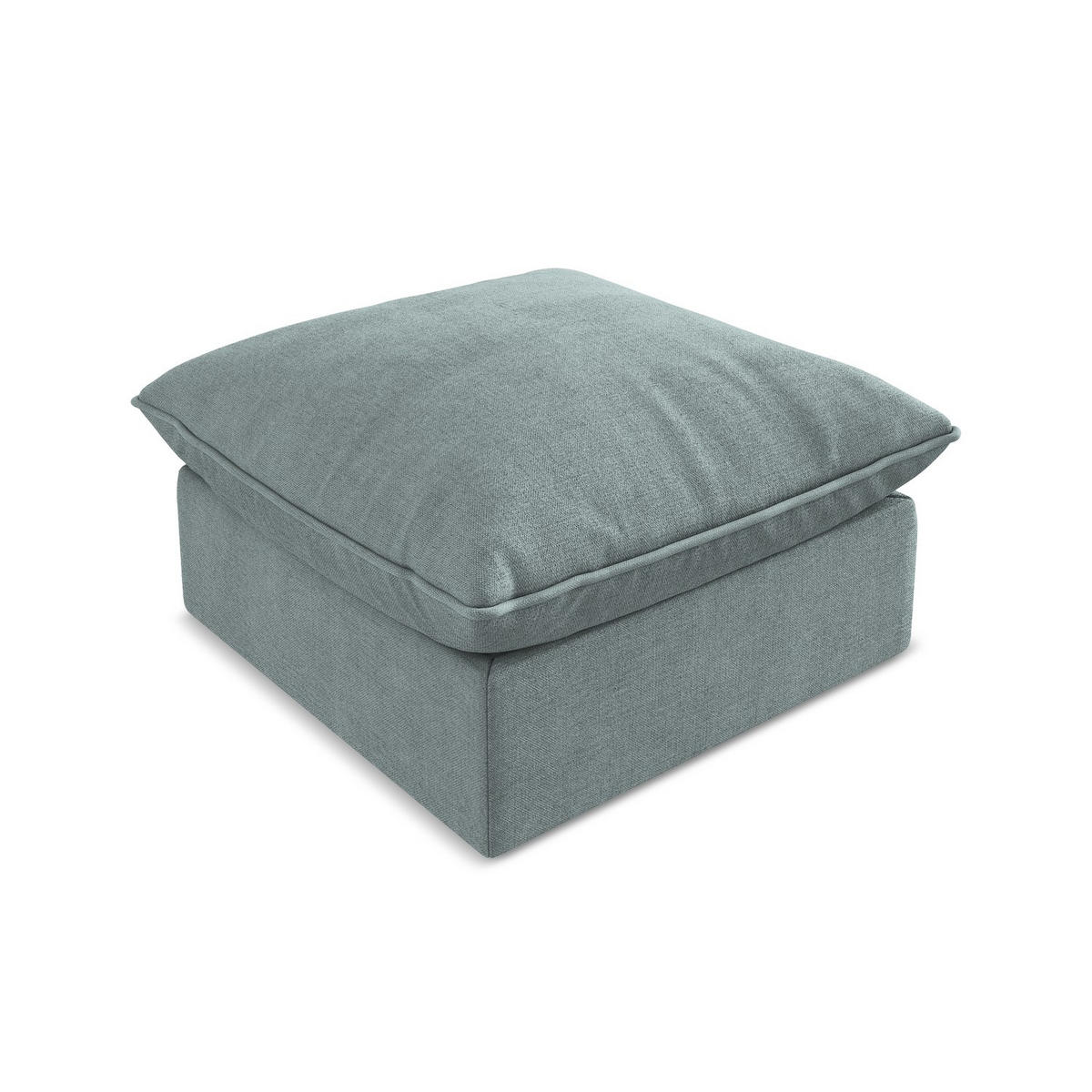 POUF Strukturstoff Blau - Pastellblau/Schwarz, Holzwerkstoff/Kunststoff (75/45/75cm) - LaMiaSofa