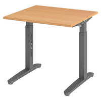 SCHREIBTISCH Serie-XB 80/80/74 cm in Buchefarben/Graphitfarben - Buchefarben/Graphitfarben, Holzwerkstoff (80/80/74cm) - bümö